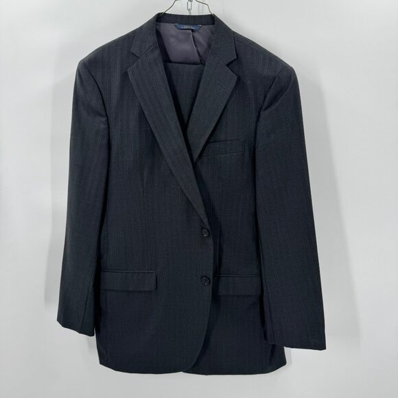 Brooks Brothers 1818 Madison Men 2-Piece Gray Pinstripe Suit Size 44L Wool Blend - Picture 1 of 16